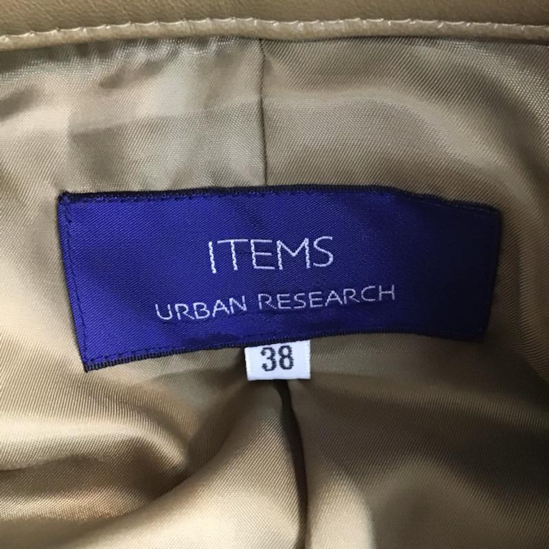 アイテムズ アーバンリサーチ ITEMS URBAN RESEARCH ジャケット、上着 レザージャケット ラムレザーシングルライダース タグ付き 羊革 38 無地 キャメル / キャメル / メンズ USED 古着 中古 10071888