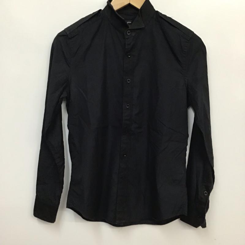 グリーン green シャツ、ブラウス 長袖 1 無地 黒 / ブラック / メンズ USED 古着 中古 10071923