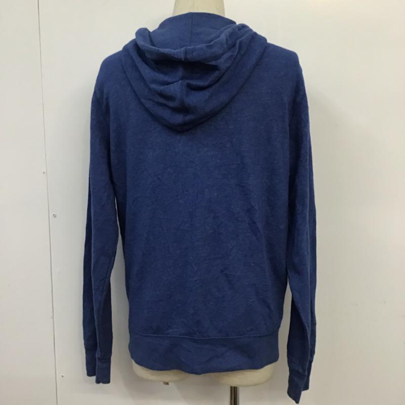 オールドネイビー OLD NAVY パーカー 長袖 ジップアップ スウェット 裏起毛 M ロゴ、文字 青 / ブルー / メンズ USED 古着 中古 10071972