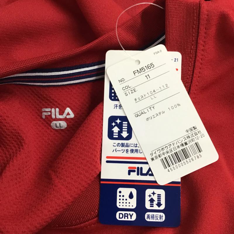 フィラ FILA Tシャツ 半袖 FM5165 再帰反射 吸水速乾 タグ付き LL ロゴ、文字 赤 / レッド / メンズ USED 古着 中古 10072043