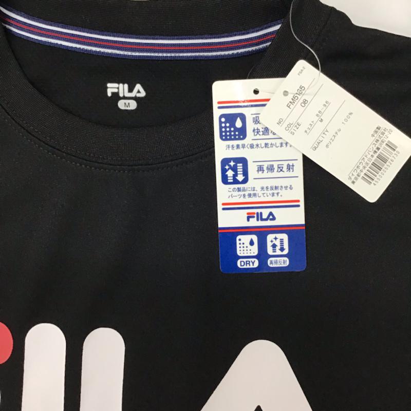 フィラ FILA Tシャツ 半袖 FM5165 再帰反射 吸水速乾 タグ付き M ロゴ、文字 黒 / ブラック / メンズ USED 古着 中古 10072052