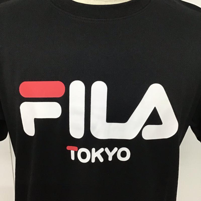 フィラ FILA Tシャツ 半袖 FM5165 再帰反射 吸水速乾 タグ付き L ロゴ、文字 黒 / ブラック / メンズ USED 古着 中古 10072054