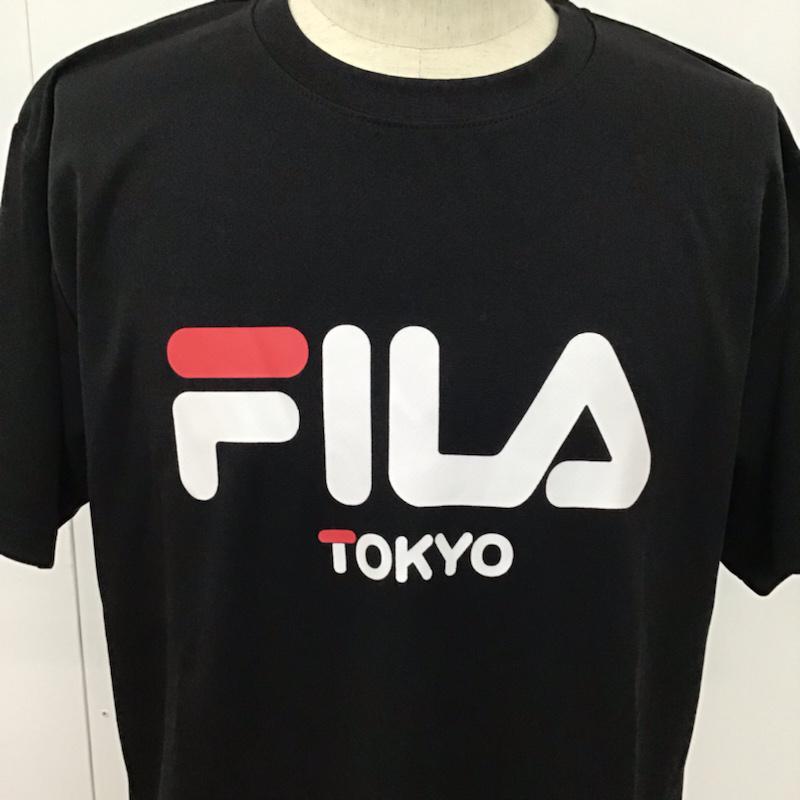 フィラ FILA Tシャツ 半袖 FM5165 再帰反射 吸水速乾 タグ付き LL ロゴ、文字 黒 / ブラック / メンズ USED 古着 中古 10072055
