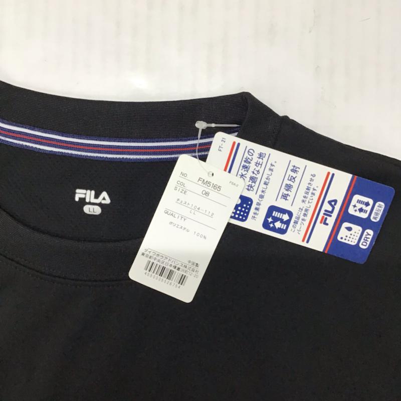 フィラ FILA Tシャツ 半袖 FM5165 再帰反射 吸水速乾 タグ付き LL ロゴ、文字 黒 / ブラック / メンズ USED 古着 中古 10072055