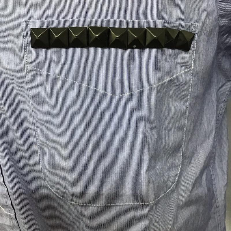 ビューティアンドユースユナイテッドアローズ BEAUTY&YOUTH UNITED ARROWS シャツ、ブラウス 長袖 1211-218-0385 スタッズ L 青 / ブルー / X 白 / ホワイト / メンズ USED 古着 中古 10072095