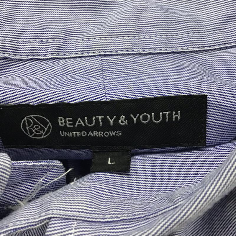 ビューティアンドユースユナイテッドアローズ BEAUTY&YOUTH UNITED ARROWS シャツ、ブラウス 長袖 1211-218-0385 スタッズ L 青 / ブルー / X 白 / ホワイト / メンズ USED 古着 中古 10072095