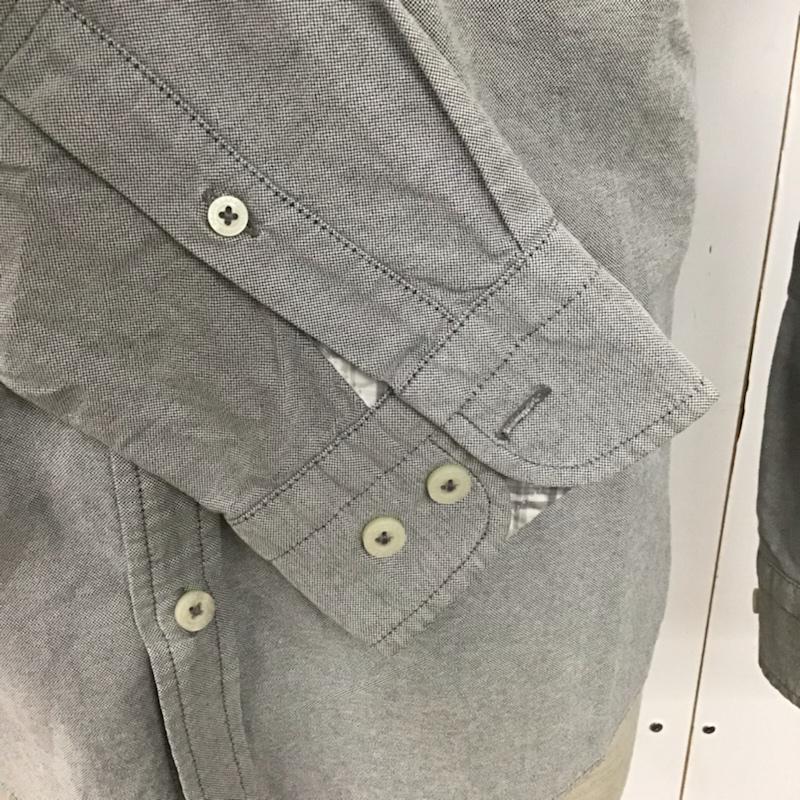 バーバリーブラックレーベル BURBERRY BLACK LABEL シャツ、ブラウス 長袖 D1M10-404-04 ボタンダウン 2 ワンポイント 灰 / グレー / メンズ USED 古着 中古 10072104