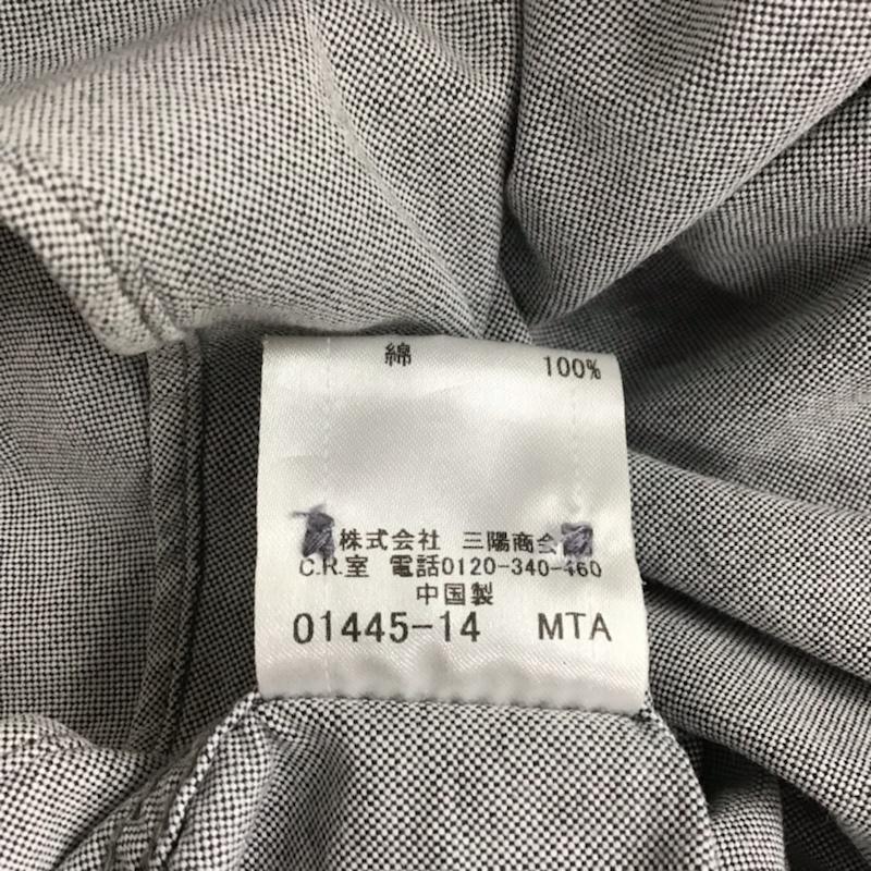 バーバリーブラックレーベル BURBERRY BLACK LABEL シャツ、ブラウス 長袖 D1M10-404-04 ボタンダウン 2 ワンポイント 灰 / グレー / メンズ USED 古着 中古 10072104