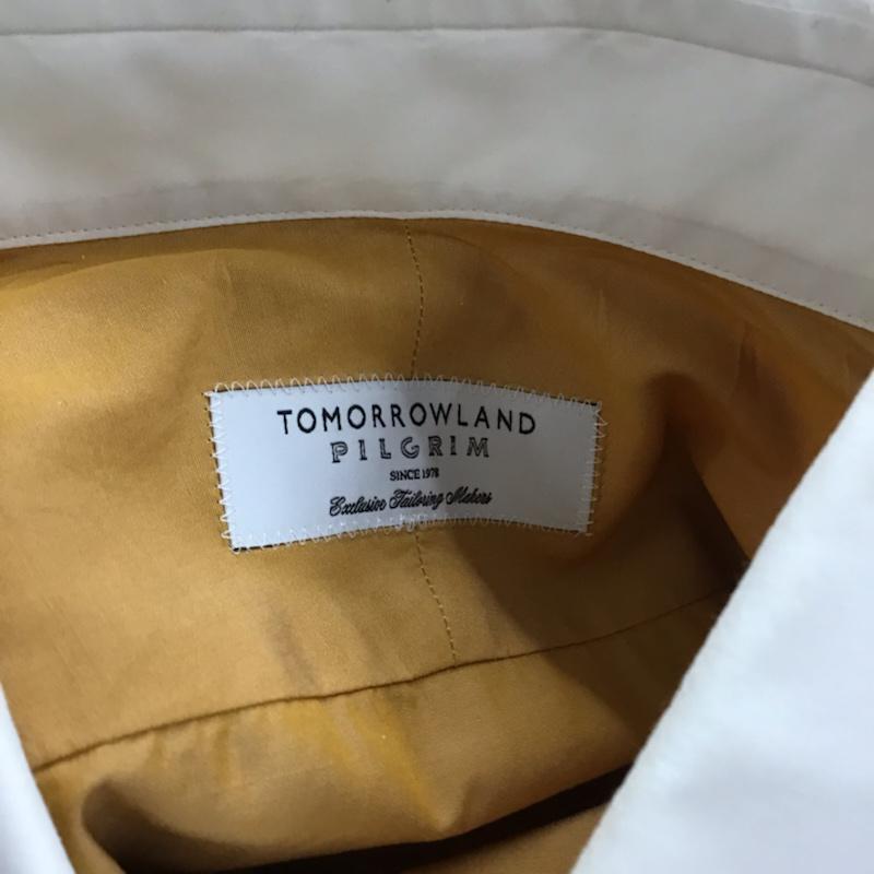 トゥモローランド TOMORROWLAND シャツ、ブラウス 長袖 PILGRIM クレリックシャツ 無地 白 / ホワイト / X キャメル / キャメル / メンズ USED 古着 中古 10072105