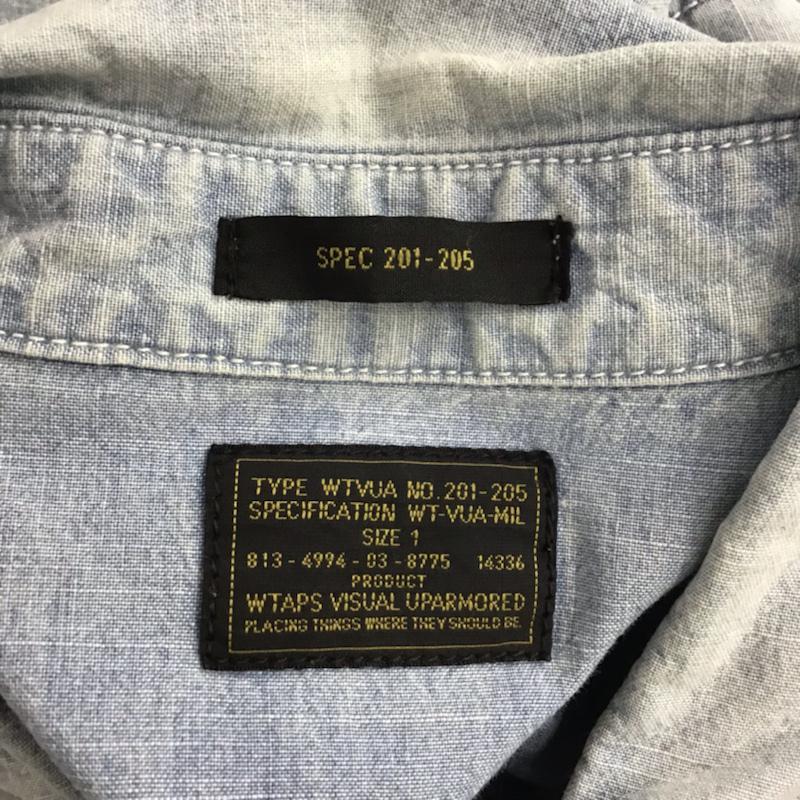 ダブルタップス WTAPS シャツ、ブラウス 長袖 141GWDT-SHM06 シャンブレーシャツ 1 無地 水色 / ライトブルー / メンズ USED 古着 中古 10072106