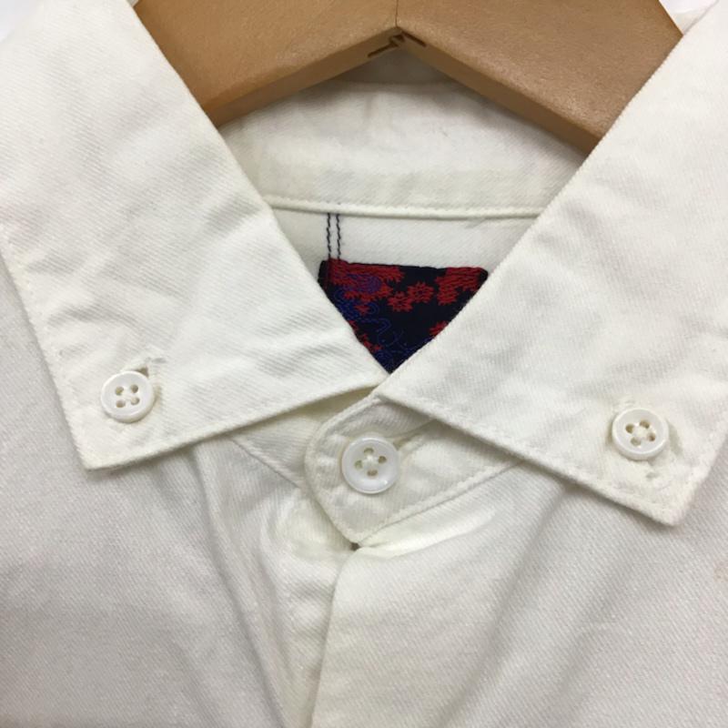 ブルーナボイン BRUNABOINNE シャツ、ブラウス 長袖 4055P-00 ボタンダウン 無地 白 / ホワイト / メンズ USED 古着 中古 10072110