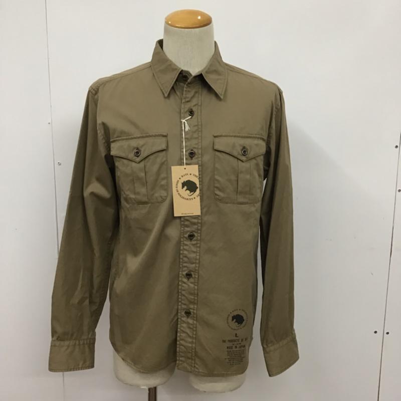 ラッツ RATS シャツ、ブラウス 長袖 14RS-0903 ミリタリー L 無地 ベージュ / ベージュ / メンズ USED 古着 中古 10072128