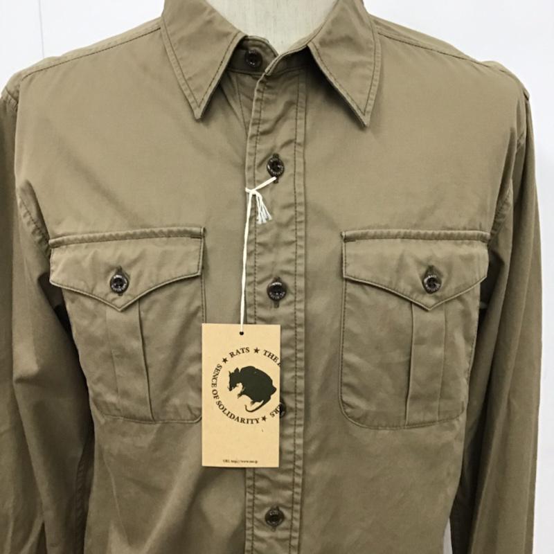 ラッツ RATS シャツ、ブラウス 長袖 14RS-0903 ミリタリー L 無地 ベージュ / ベージュ / メンズ USED 古着 中古 10072128