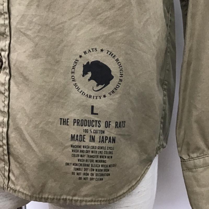 ラッツ RATS シャツ、ブラウス 長袖 14RS-0903 ミリタリー L 無地 ベージュ / ベージュ / メンズ USED 古着 中古 10072128