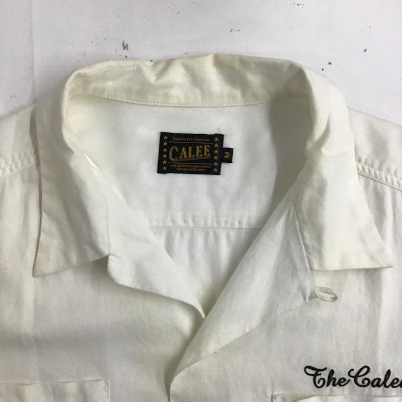 キャリー CALEE シャツ、ブラウス 長袖 刺繍 M ロゴ、文字 白 / ホワイト / メンズ USED 古着 中古 10072131