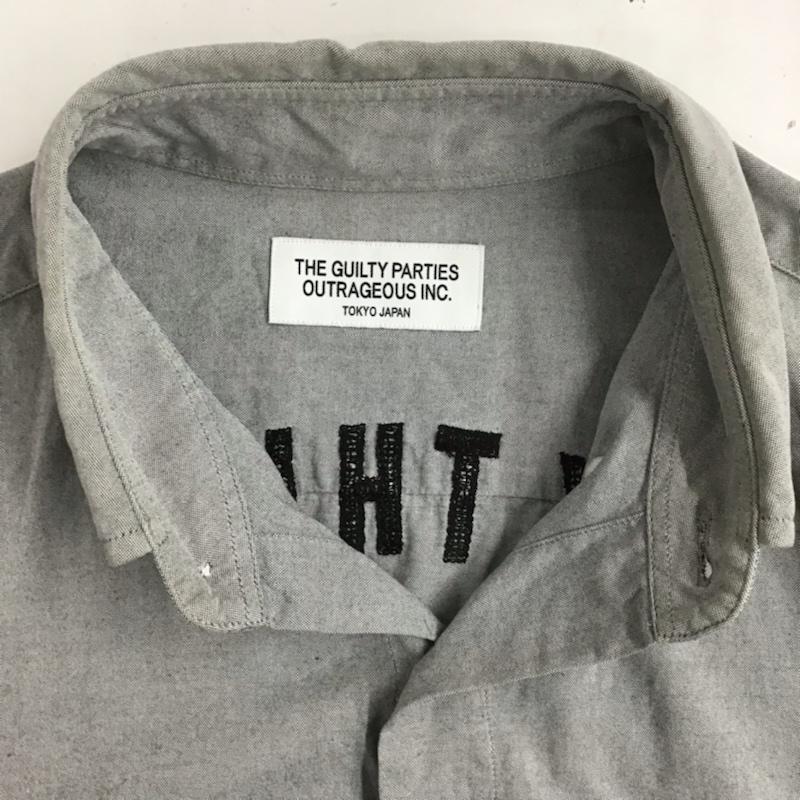 ギルティーパーティーズ GUILTYPARTIES シャツ、ブラウス 長袖 12AW-OX-06 WACKO MARIA ボタンダウン S 刺繍 灰 / グレー / メンズ USED 古着 中古 10072132