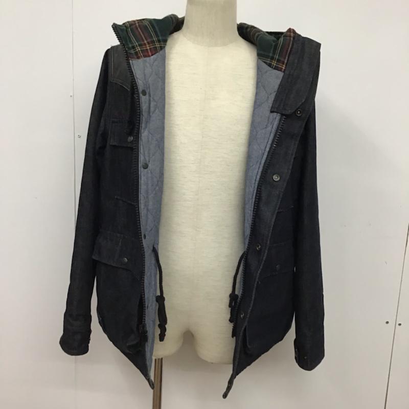 ショット schott ジャケット、上着 ジャケット、ブレザー 7328 デニム レザー切替 マウンテンパーカー 牛革 M 無地 黒 / ブラック / X インディゴ / インディゴ / メンズ USED 古着 中古 10072173