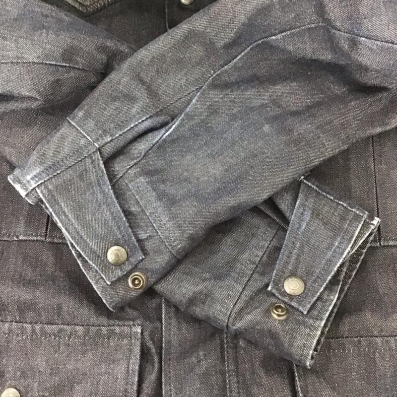 ショット schott ジャケット、上着 ジャケット、ブレザー 7328 デニム レザー切替 マウンテンパーカー 牛革 M 無地 黒 / ブラック / X インディゴ / インディゴ / メンズ USED 古着 中古 10072173