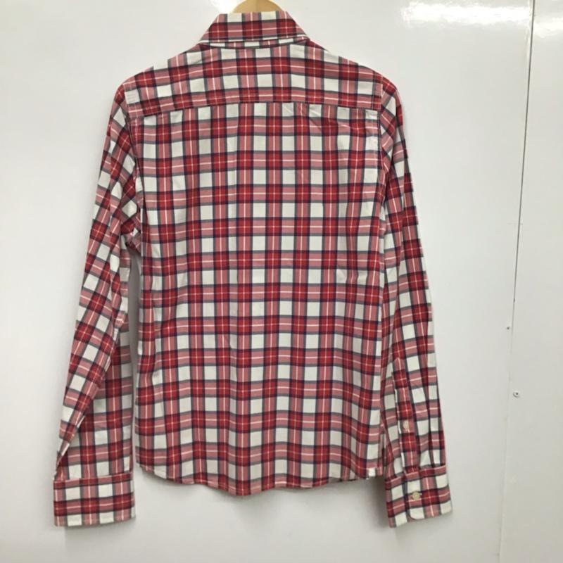 アバクロンビーアンドフィッチ ABERCROMBIE&FITCH シャツ、ブラウス 長袖 MUSCLE ボタンダウン チェック S ワンポイント 白 / ホワイト / X 赤 / レッド / X 紺 / ネイビー / メンズ USED 古着 中古 10072181