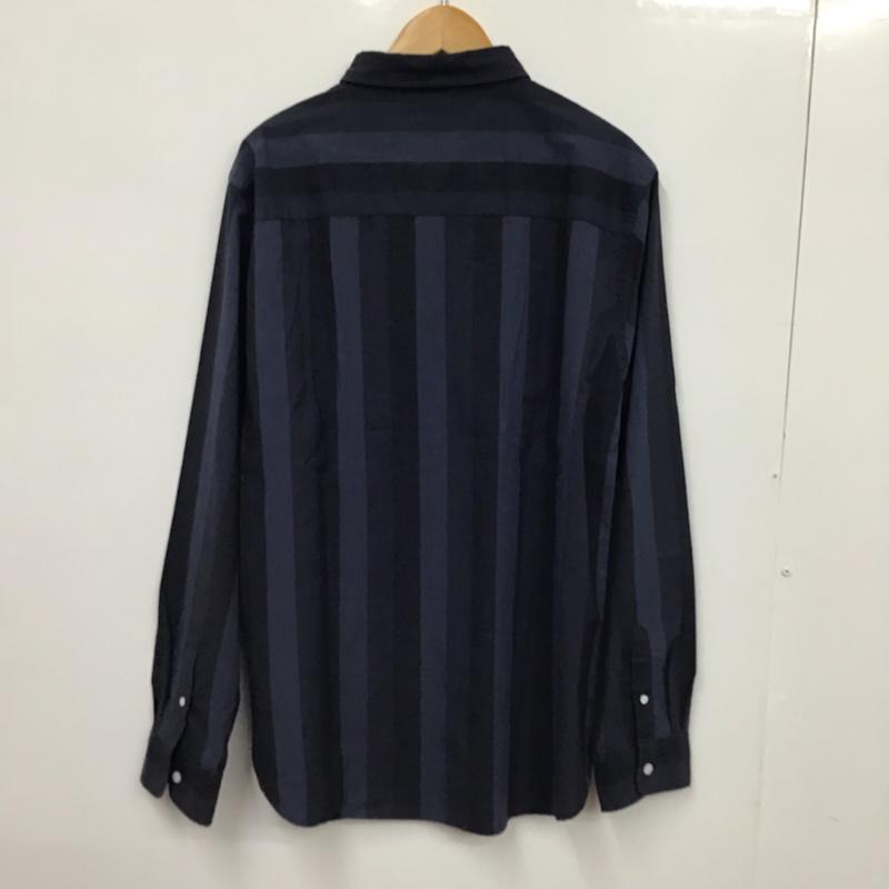 サタデーズ ニューヨークシティ Saturdays NYC シャツ、ブラウス 長袖 Crosby Grad L/S ボタンダウン L ストライプ 紺 / ネイビー / メンズ USED 古着 中古 10072183