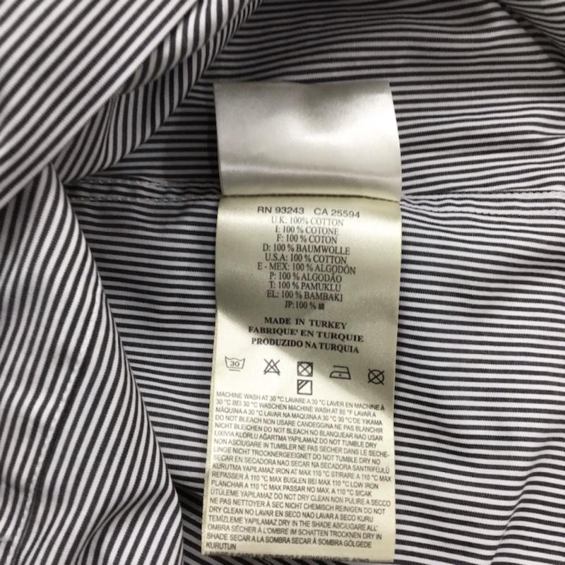 ディーゼル ブラック ゴールド DIESEL BLACK GOLD シャツ、ブラウス 長袖 マルチストライプ 44 ストライプ 白 / ホワイト / X 黒 / ブラック / メンズ USED 古着 中古 10072184