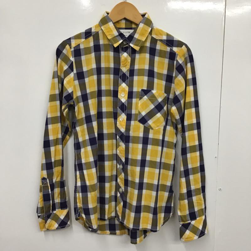 ベイフロー BAYFLOW シャツ、ブラウス 長袖 BW1502NW19 2 チェック 白 / ホワイト / X 黄 / イエロー / X 紺 / ネイビー / レディース USED 古着 中古 10072188