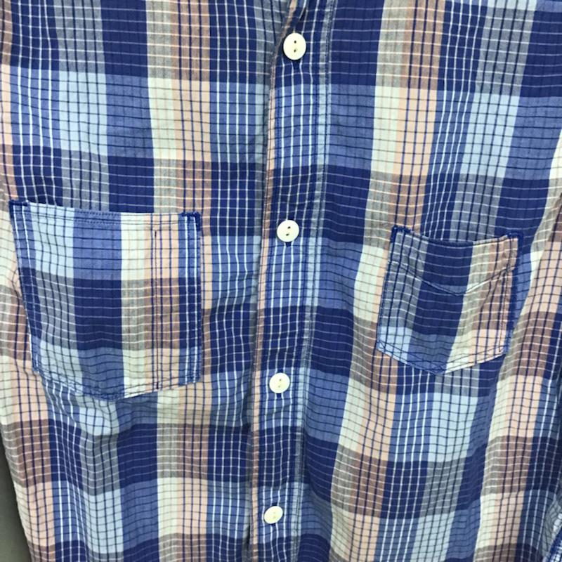 サニースポーツ SUNNY SPORTS シャツ、ブラウス 長袖 コットン S チェック 青 / ブルー / X 桃 / ピンク / X 水色 / ライトブルー / メンズ USED 古着 中古 10072189