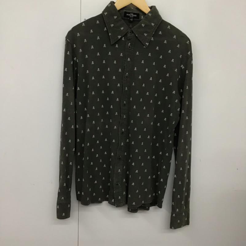 ヒステリックグラマー トリプルエックス THEE HYSTERIC XXX シャツ、ブラウス 長袖 5CH-0032 スカル ドクロ M 総柄 カーキ / カーキ / メンズ USED 古着 中古 10072191
