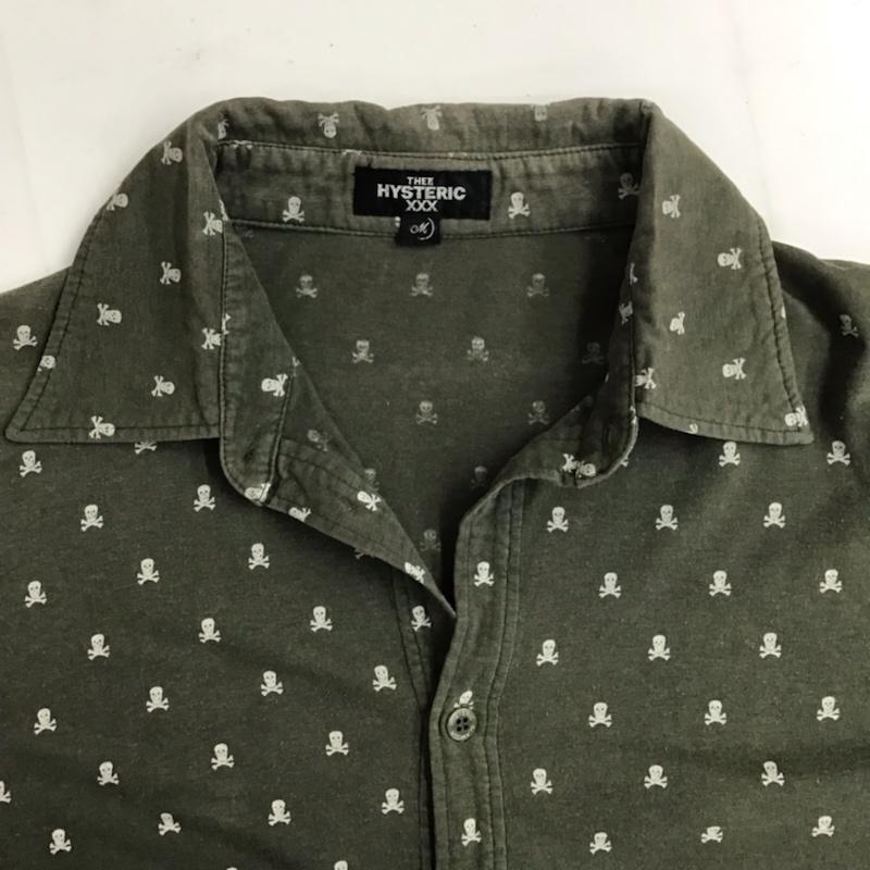ヒステリックグラマー トリプルエックス THEE HYSTERIC XXX シャツ、ブラウス 長袖 5CH-0032 スカル ドクロ M 総柄 カーキ / カーキ / メンズ USED 古着 中古 10072191
