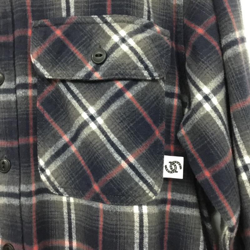 アベイシングエイプ A BATHING APE シャツ、ブラウス 長袖 URSUS BAPE ネルシャツ S チェック 灰 / グレー / X 紺 / ネイビー / X 白 / ホワイト / X 桃 / ピンク / メンズ USED 古着 中古 10072220