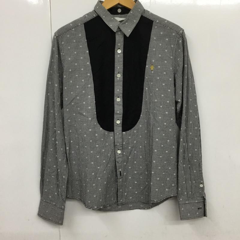 古着 USED シャツ、ブラウス 長袖 ドット ドクロ チェック ワンポイント 白 / ホワイト / X 黒 / ブラック / メンズ USED 古着 中古 10072226