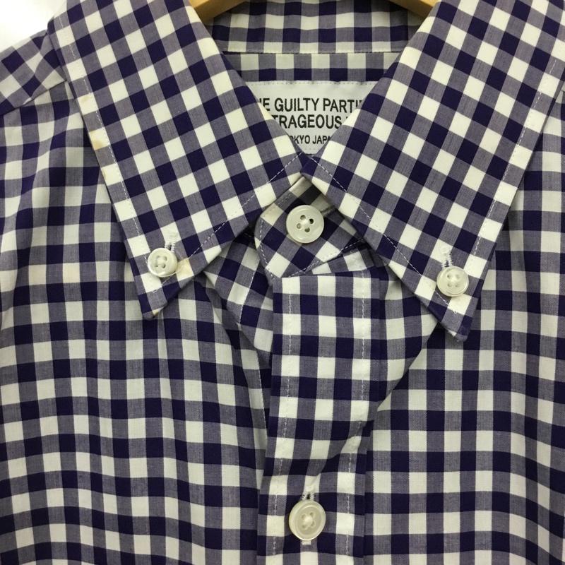 ギルティーパーティーズ GUILTYPARTIES シャツ、ブラウス 長袖 WACKO MARIA 14SS-TM-09 ボタンダウン S チェック 白 / ホワイト / X 紺 / ネイビー / メンズ USED 古着 中古 10072229