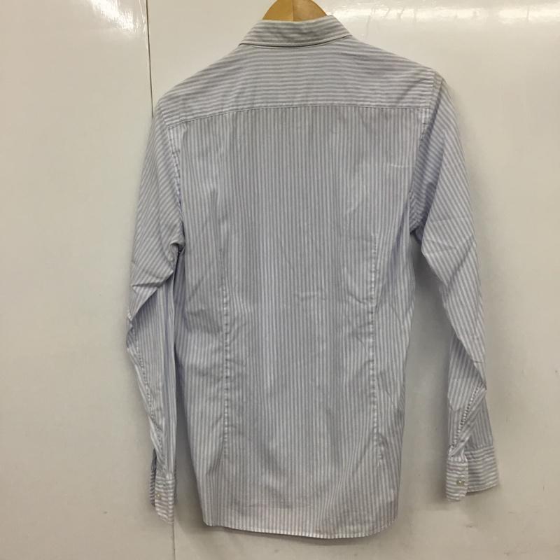 ビームス ハート BEAMS HEART シャツ、ブラウス 長袖 41-11-0095-380 39cm ストライプ 白 / ホワイト / X 水色 / ライトブルー / メンズ USED 古着 中古 10072236