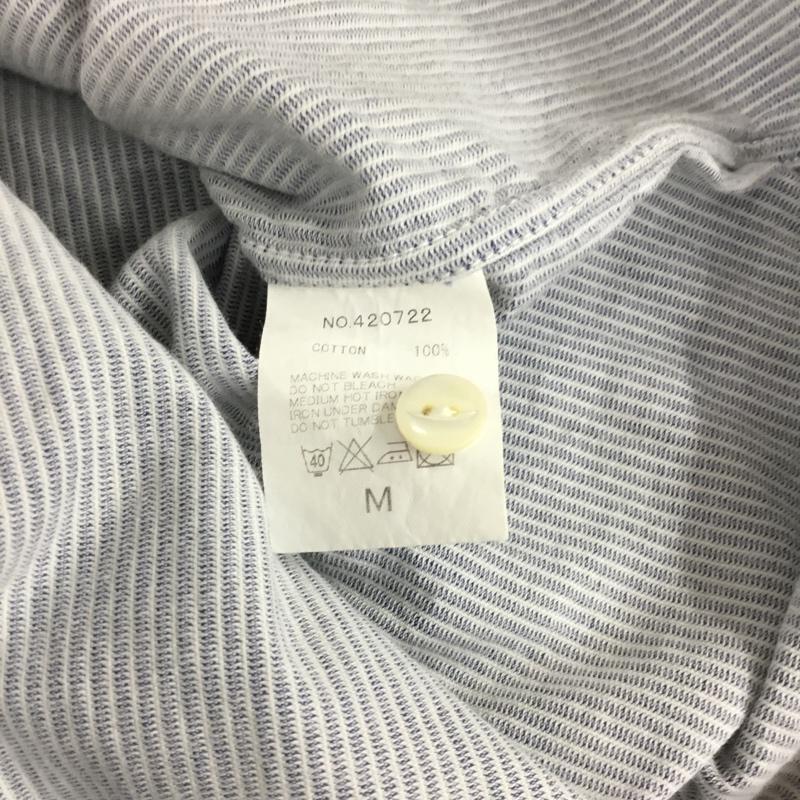 ハバーザック HAVERSACK シャツ、ブラウス 長袖 ラウンドカラー M ストライプ 白 / ホワイト / X 青 / ブルー / メンズ USED 古着 中古 10072238