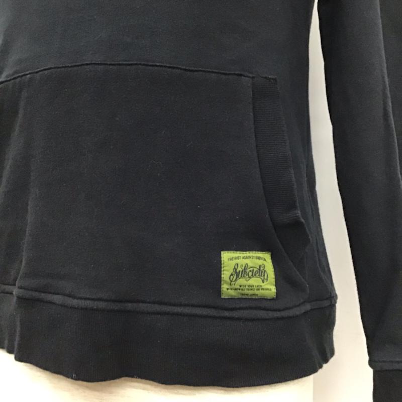 サブサエティ Subciety パーカー 長袖 SBP9183 プルオーバー バックプリント M ロゴ、文字 黒 / ブラック / メンズ USED 古着 中古 10072362