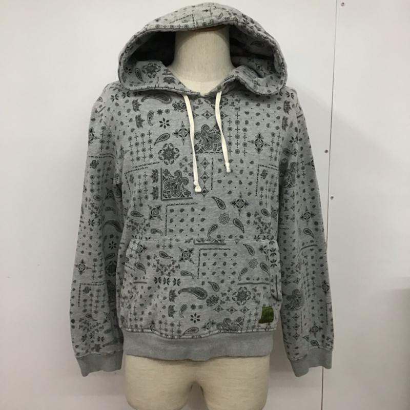 サブサエティ Subciety パーカー 長袖 SBP5712 プルオーバー 裏起毛 ペイズリー M 総柄 灰 / グレー / メンズ USED 古着 中古 10072375