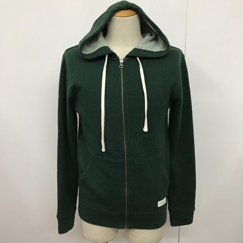 サタデーズサーフニューヨークシティー SATURDAYS SURF NYC パーカー 長袖 ジップアップ コットンウール XS 無地 緑 / グリーン / メンズ USED 古着 中古 10072378