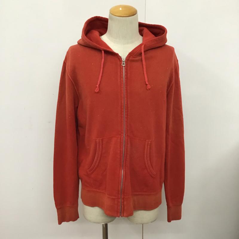 クーティー COOTIE パーカー 長袖 ジップアップ L 無地 橙 / オレンジ / メンズ USED 古着 中古 10072379