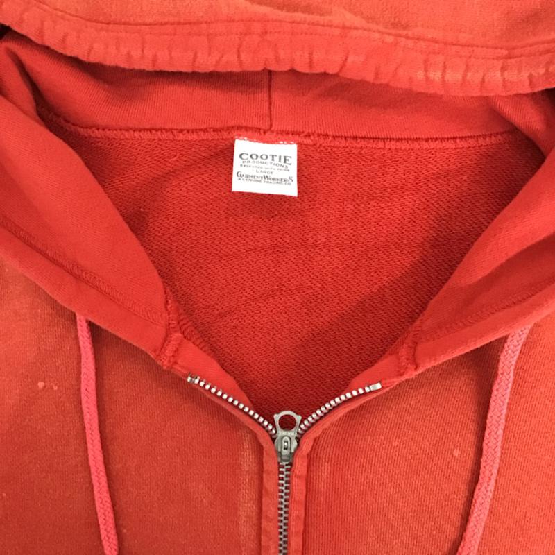 クーティー COOTIE パーカー 長袖 ジップアップ L 無地 橙 / オレンジ / メンズ USED 古着 中古 10072379