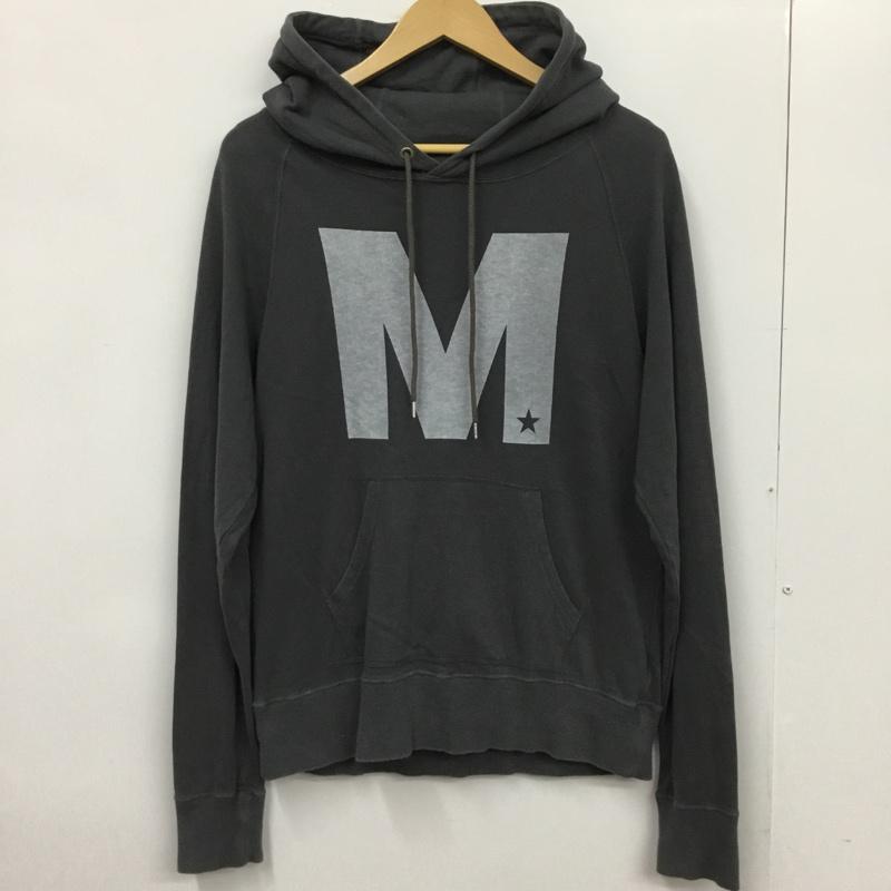 エム M パーカー 長袖 プルオーバー thank you friends M プリント チャコールグレー / チャコールグレー / メンズ USED 古着 中古 10072402