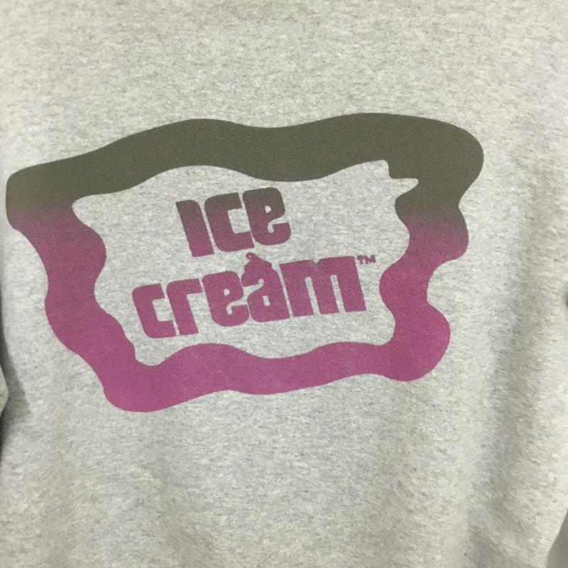 アイスクリーム ICECREAM パーカー 長袖 プルオーバー バックプリント M ロゴ、文字 灰 / グレー / メンズ USED 古着 中古 10072408
