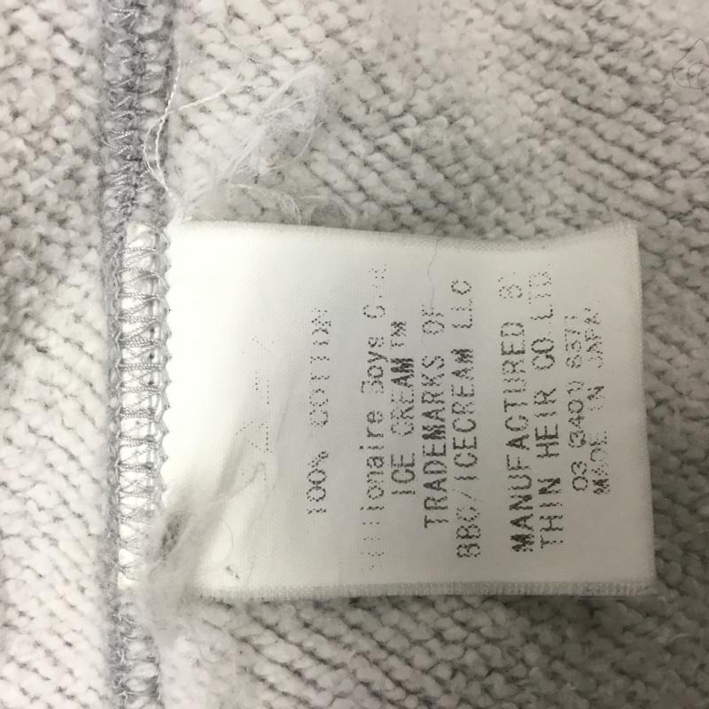 アイスクリーム ICECREAM パーカー 長袖 プルオーバー バックプリント M ロゴ、文字 灰 / グレー / メンズ USED 古着 中古 10072408
