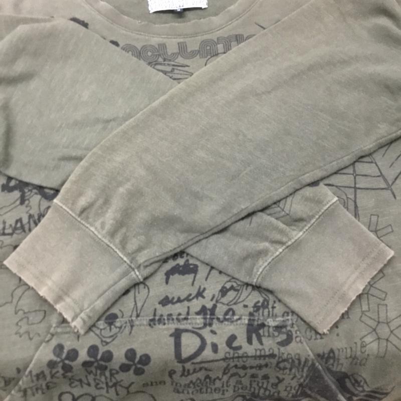 ビームス BEAMS カットソー 長袖 4213-0103-856 イラスト M カーキ / カーキ / メンズ USED 古着 中古 10072422