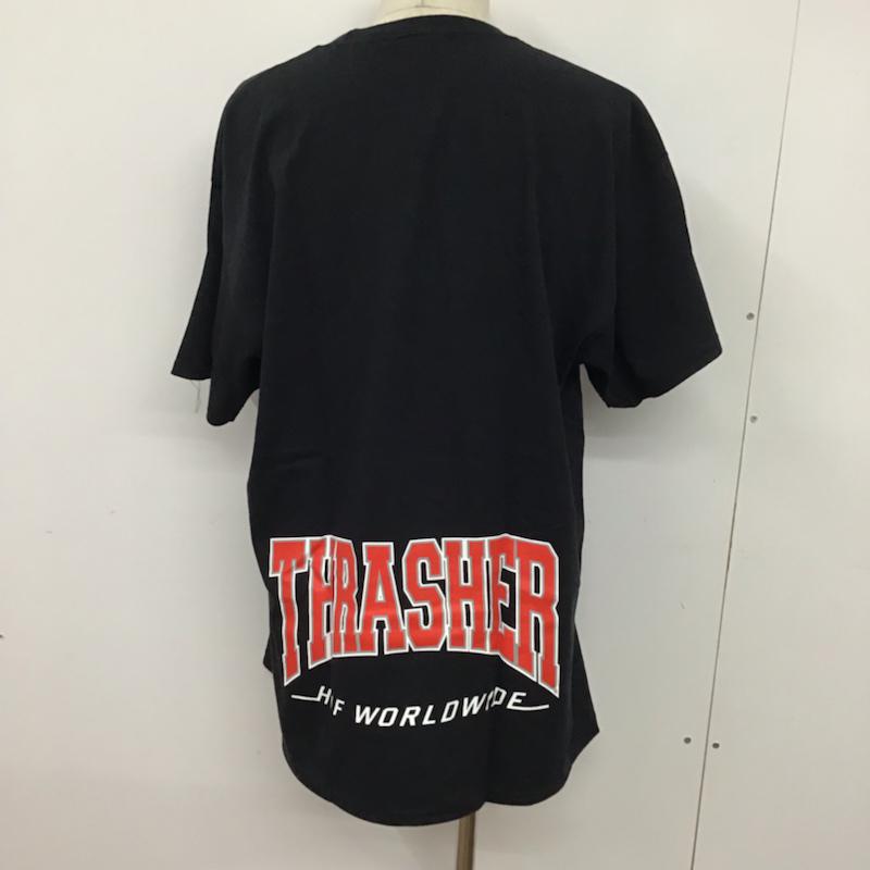 ハフ HUF Tシャツ 半袖 TS01919 THRASHER × ハフ HIGH POINT SS TEE タグ付き ロゴ XL プリント 黒 / ブラック / メンズ USED 古着 中古 10072439