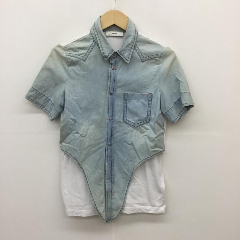 ディーゼル DIESEL シャツ、ブラウス 半袖 フェイクレイヤード カットソー XS 水色 / ライトブルー / レディース USED 古着 中古 10072480