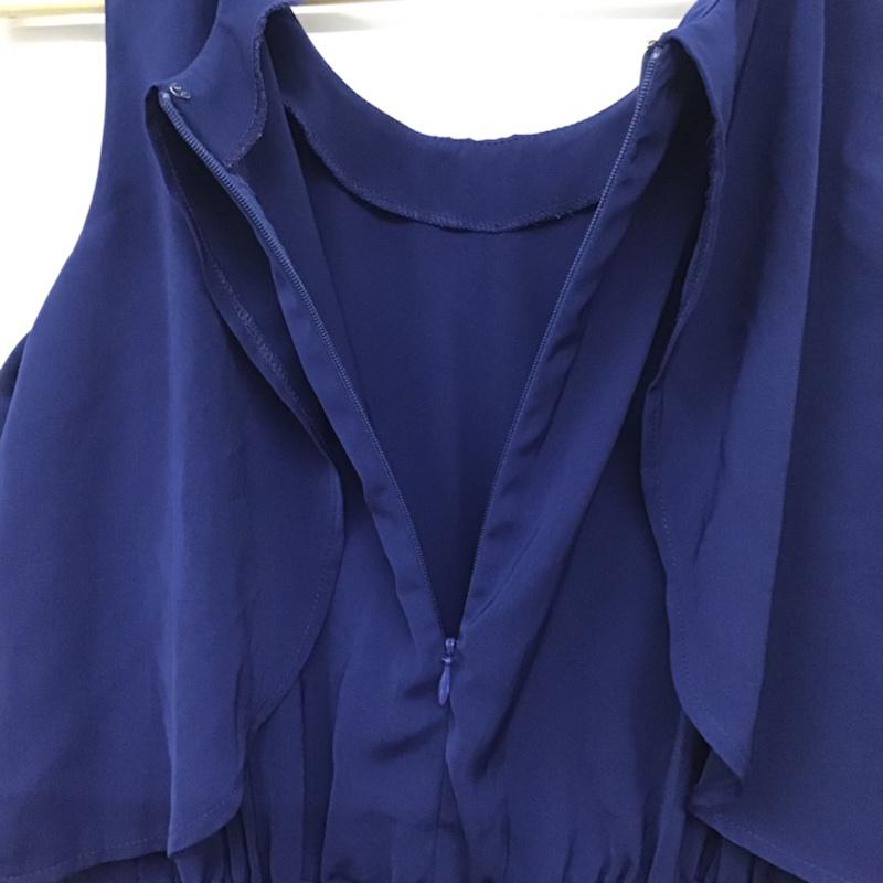 セシルマクビー CECIL McBEE ワンピース・ドレス・オールインワン ワンピース・ドレス・オールインワン 16AP09 バックファスナー ビシュー M 無地 紺 / ネイビー / レディース USED 古着 中古 10072537
