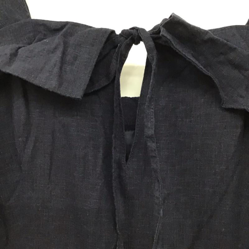 ダブルクローゼット w closet ワンピース ロングスカート 303220 リネン混オフショルダーワンピース 無地 紺 / ネイビー / レディース USED 古着 中古 10072551