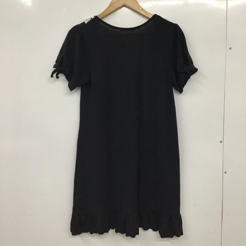 アクシーズファム axes femme ワンピース ひざ丈スカート MB3423-98 レース 刺繍 M ワンポイント 黒 / ブラック / レディース USED 古着 中古 10072553