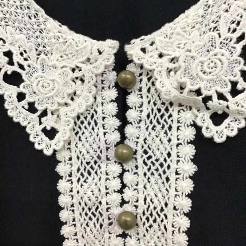 アクシーズファム axes femme ワンピース ひざ丈スカート MB3423-98 レース 刺繍 M ワンポイント 黒 / ブラック / レディース USED 古着 中古 10072553