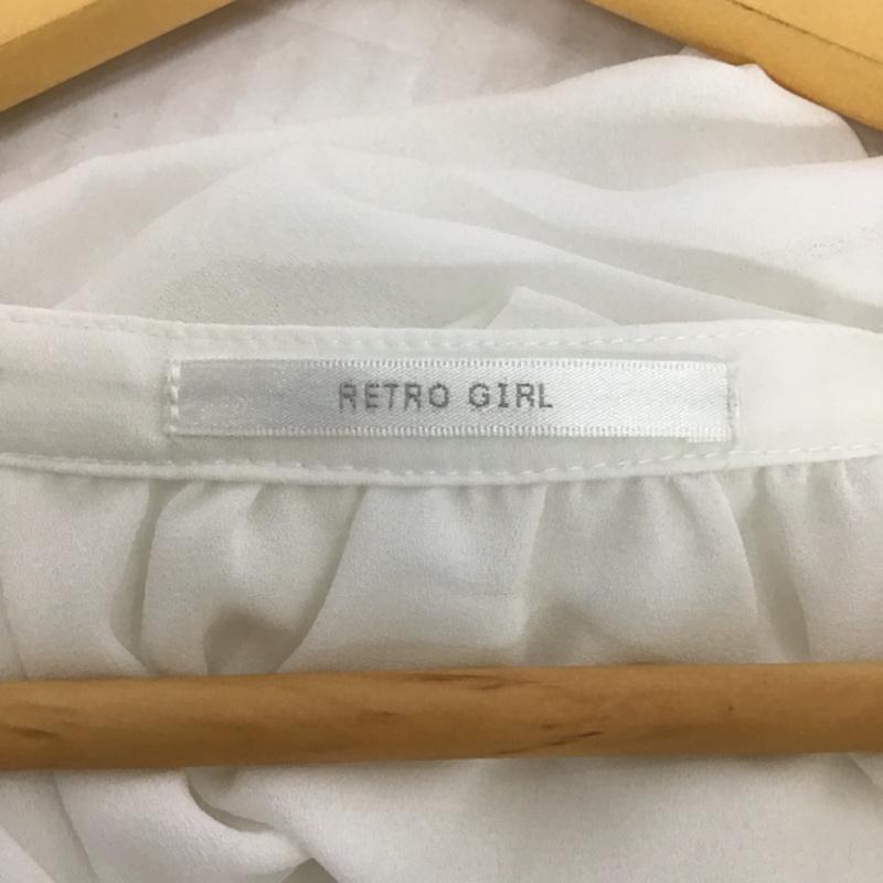 レトロガール RETRO GIRL シャツ、ブラウス 七分袖 REPY00199 ノーカラー M 無地 白 / ホワイト / レディース USED 古着 中古 10072571